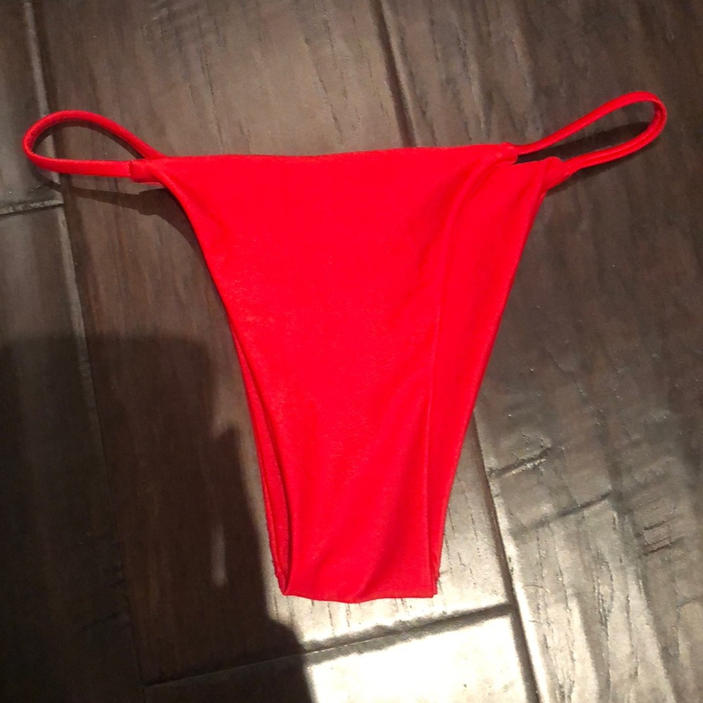 Red High-waisted Bikini Bottoms